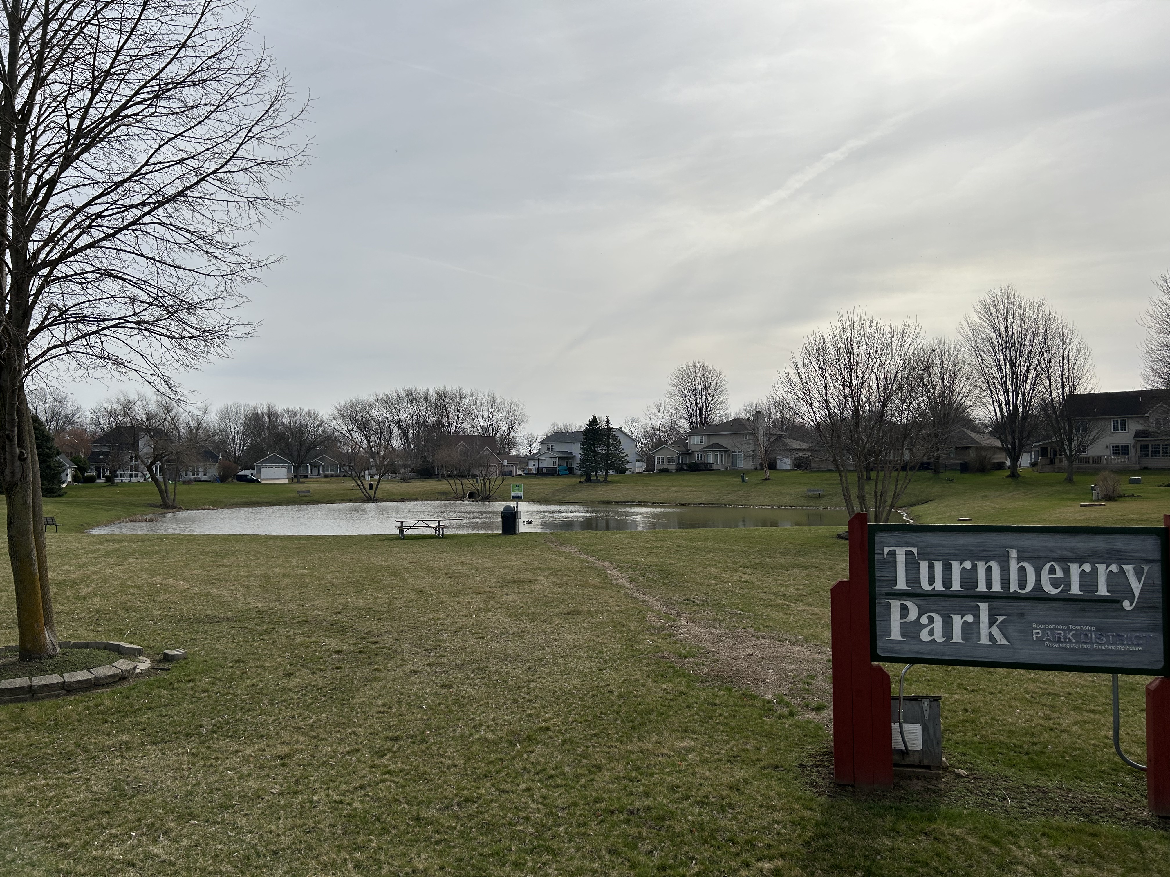 Turnberry pond is home to wildlife including fish, geese, and the occasional deer.