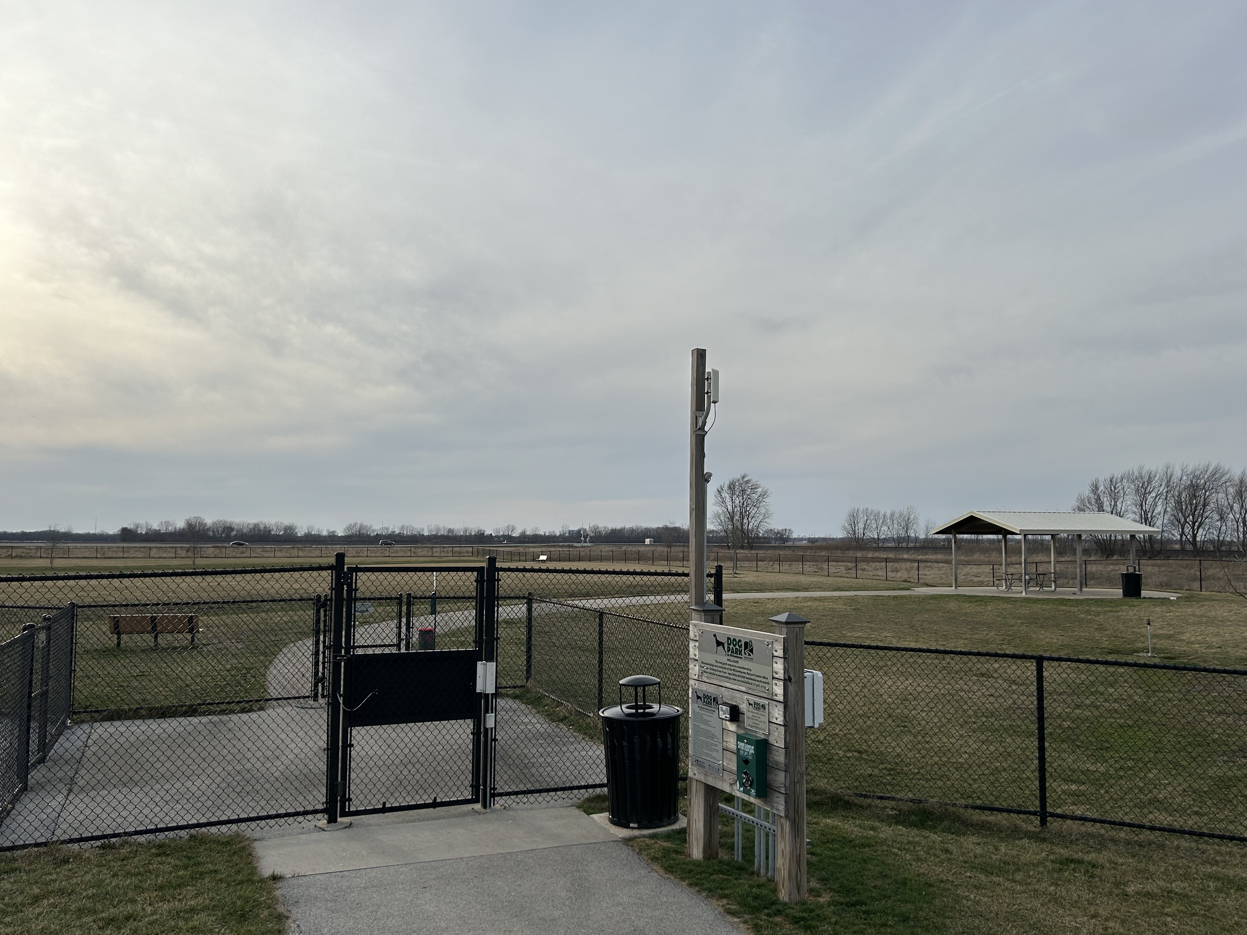 Dog park at Willowhaven, not far from I-57 in Bourbonnais Township.